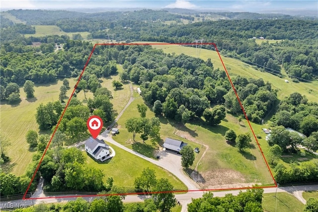 59301 Honeybee Rd, Senecaville, OH 43780 - aerial view of property and surrounding area featuring property boundaries highlighted