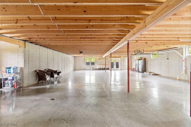 59301 Honeybee Rd, Senecaville, OH 43780 - garage featuring french doors and water heater