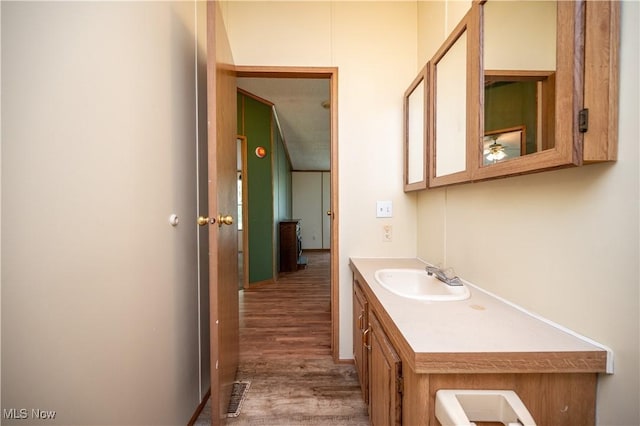2500 Mcclintocksburg Rd, Deerfield, OH 44411 - bathroom with wood finished floors and vanity