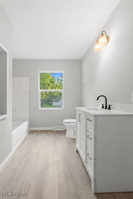 4232 Wilson Rd, Ravenna, OH 44266 - full bathroom featuring vanity, wood finished floors, and a bathtub
