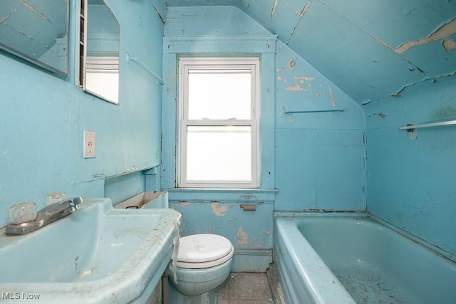 11515 Hopkins Ave, Cleveland, OH 44108 - bathroom featuring lofted ceiling, plenty of natural light, and a tub