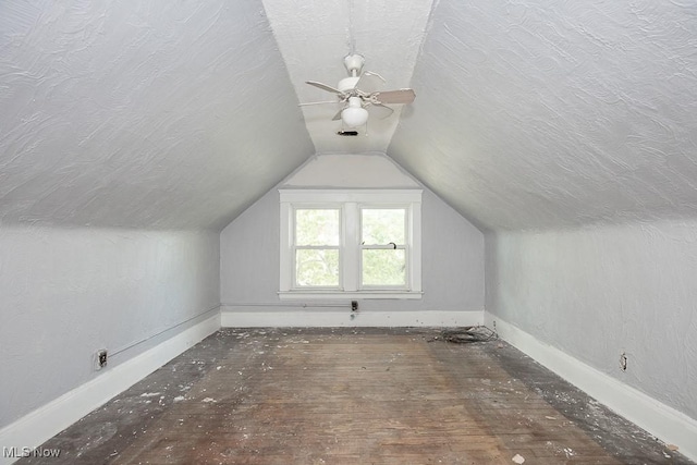 11515 Hopkins Ave, Cleveland, OH 44108 - additional living space featuring vaulted ceiling, a ceiling fan, and hardwood / wood-style flooring