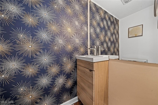 2400 Arlington Dr, Lyndhurst, OH 44124 - bathroom with vanity and lofted ceiling