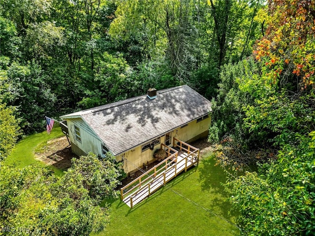 186 Bennett Blvd, Wintersville, OH 43953 - aerial view of property and surrounding area featuring a heavily wooded area