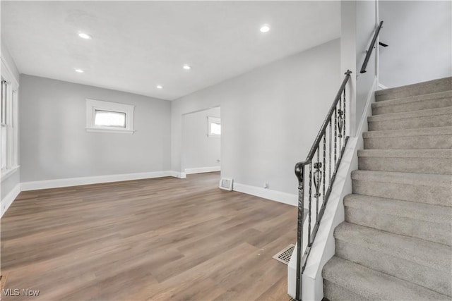 3400 W 118th St, Cleveland, OH 44111 - entrance foyer featuring stairway, wood finished floors, and recessed lighting