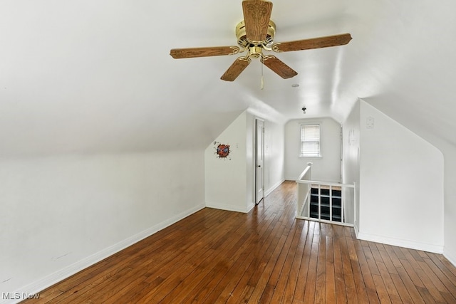 2557 Ogden Ave, Akron, OH 44312 - bonus room with wood-type flooring, lofted ceiling, and ceiling fan