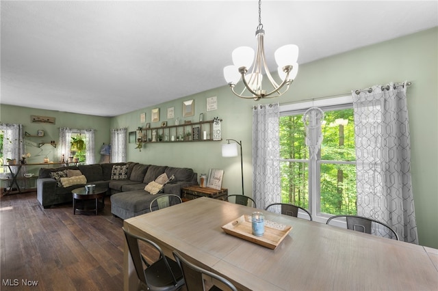 12230 Country Oaks Trl, Chardon, OH 44024 - dining room with a chandelier and dark wood-style flooring
