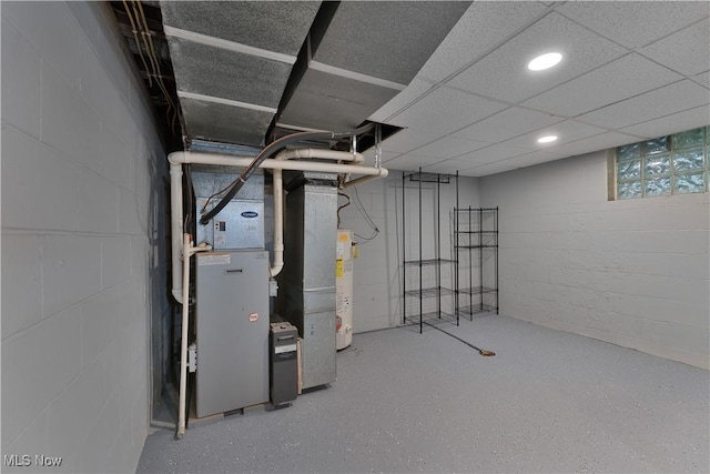 374 Glendola Ave NW, Warren, OH 44483 - below grade area with gas water heater, heating unit, and recessed lighting
