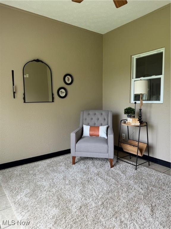 2359 Schellin Rd, Wooster, OH 44691 - sitting room featuring a ceiling fan and carpet floors