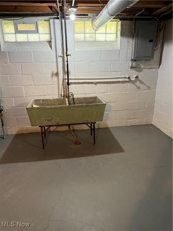450 E 255th St, Euclid, OH 44132 - below grade area with electric panel and a sink