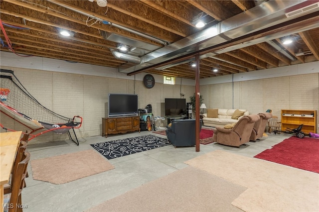 3202 S Lipkey Rd, North Jackson, OH 44451 - unfinished basement with brick wall
