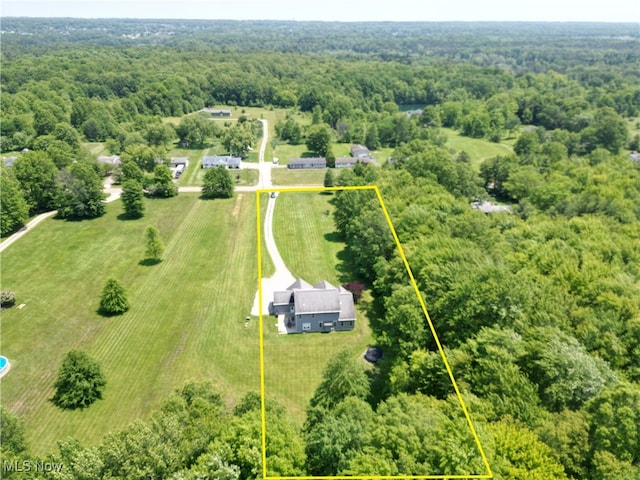 3202 S Lipkey Rd, North Jackson, OH 44451 - aerial view of sparsely populated area with a heavily wooded area and property boundaries highlighted