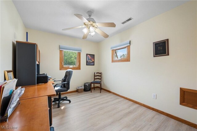 4869 Coleman Dr, Akron, OH 44319 - office space with light wood-type flooring and a ceiling fan