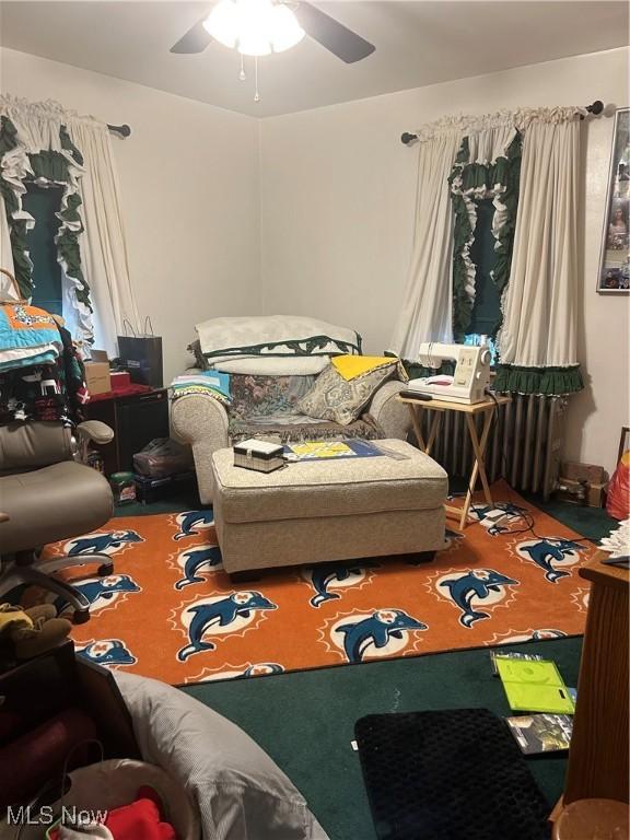 3601 State St, Weirton, WV 26062 - playroom with ceiling fan and radiator