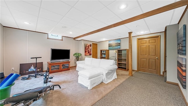 14751 Lancelot Ln E, North Royalton, OH 44133 - carpeted living room featuring recessed lighting