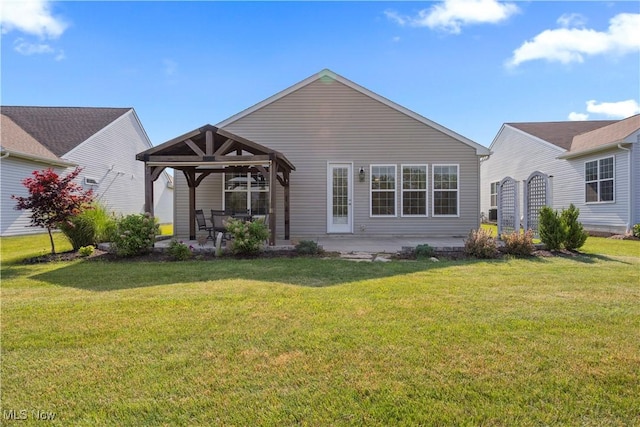 221 Kensington Way, Elyria, OH 44035 - rear view of property with a gazebo, a lawn, and a patio