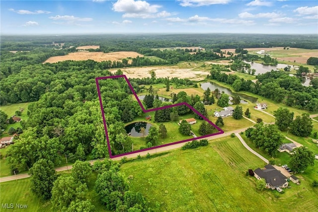 14860 Stoltz Rd, Diamond, OH 44412 - aerial view of property's location with a nearby body of water and property parcel outlined