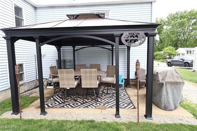 148 Summerberry Ln, Niles, OH 44446 - view of patio / terrace featuring a gazebo and outdoor dining area