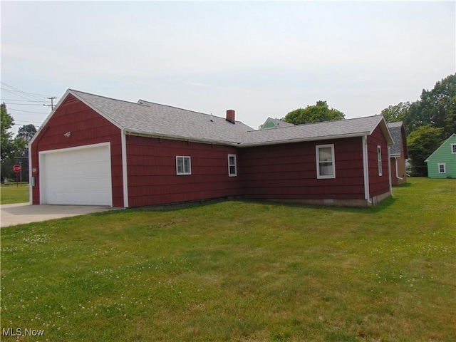 4017 N Ridge Rd W, Saybrook, OH 44004 - view of side of property featuring a lawn and a chimney