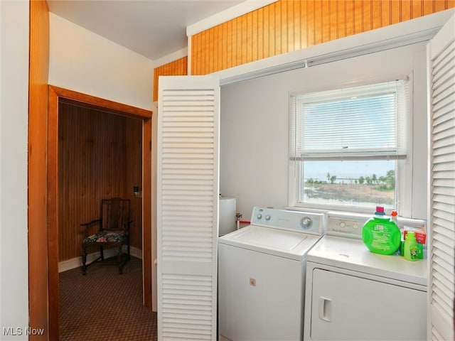 290-289 Park Ave, Conneaut, OH 44030 - washroom featuring separate washer and dryer and carpet