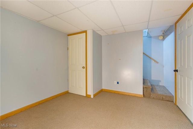 719 Pomeroy Pike, Belpre, OH 45714 - unfurnished bedroom featuring carpet floors and a drop ceiling