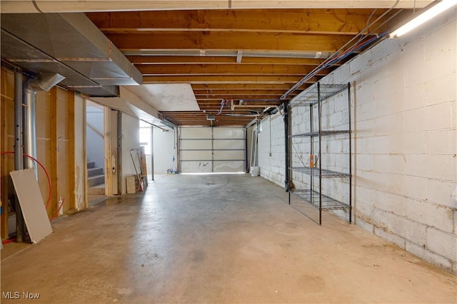 719 Pomeroy Pike, Belpre, OH 45714 - garage featuring concrete block wall