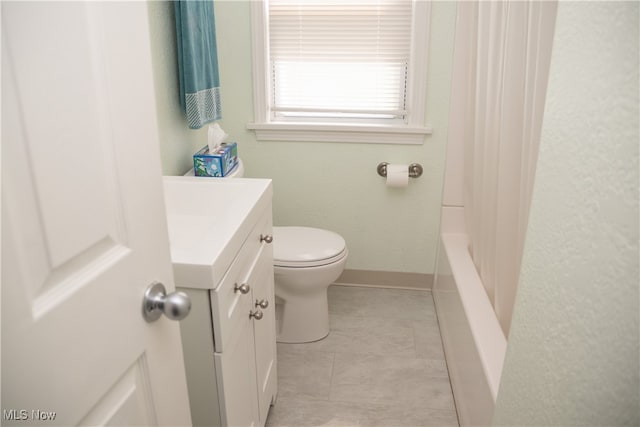 7355 Westview Dr, Boardman, OH 44512 - full bathroom with vanity, tile patterned flooring, and shower / bath combo