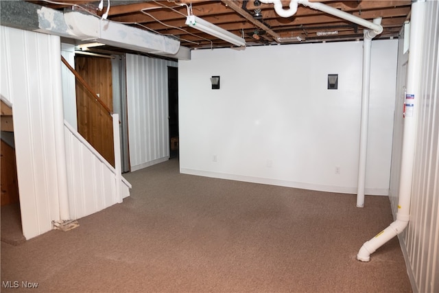 7355 Westview Dr, Boardman, OH 44512 - finished below grade area featuring carpet floors and stairway