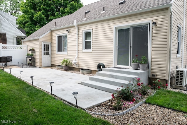 7355 Westview Dr, Boardman, OH 44512 - back of house with a patio area, roof with shingles, and crawl space