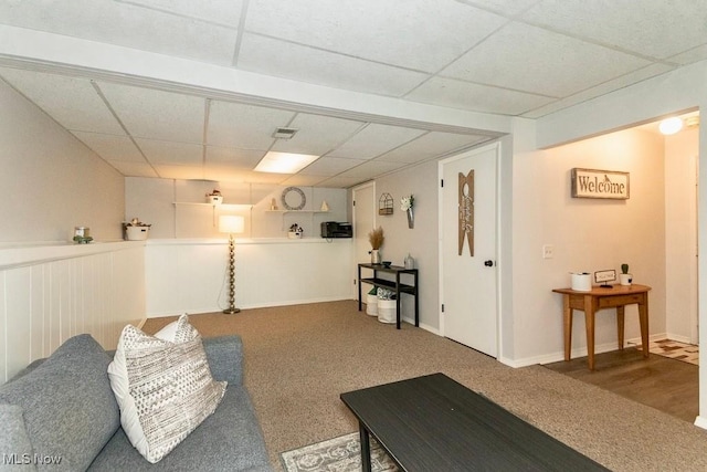 1657 Kasserine Ct, Twinsburg, OH 44087 - carpeted living area with a drop ceiling