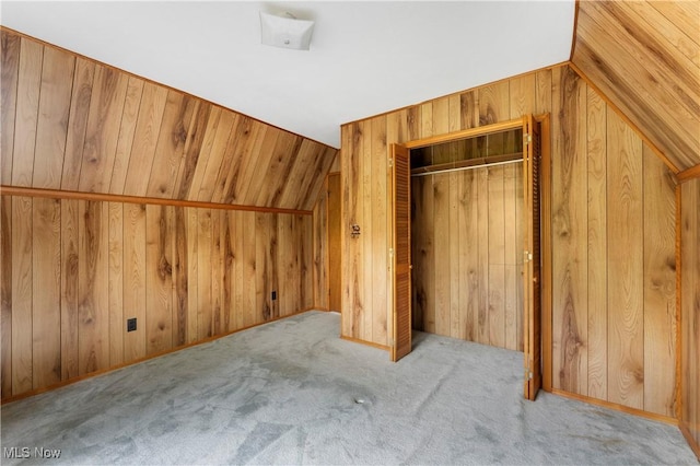 52 Arbor Rd NE, Minerva, OH 44657 - unfurnished bedroom with carpet floors, wooden walls, and a closet