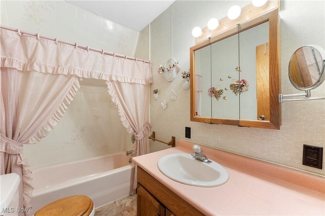 52 Arbor Rd NE, Minerva, OH 44657 - full bathroom featuring shower / bathtub combination with curtain and vanity