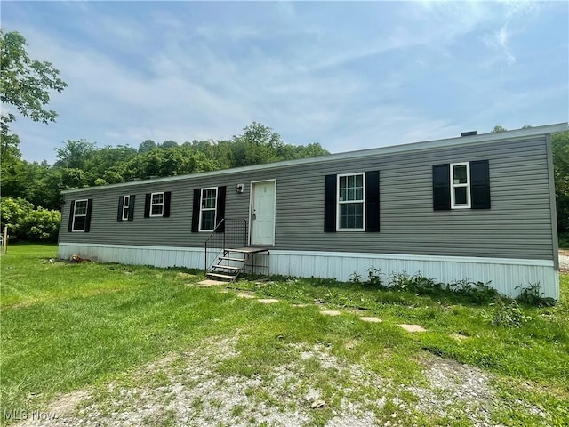 37346 Goose Run Rd, Dexter City, OH 45727 - manufactured / mobile home with entry steps and a front lawn