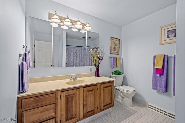 52 Hilda Cir, Bloomingdale, OH 43910 - full bath featuring vanity, tile patterned flooring, and a baseboard heating unit