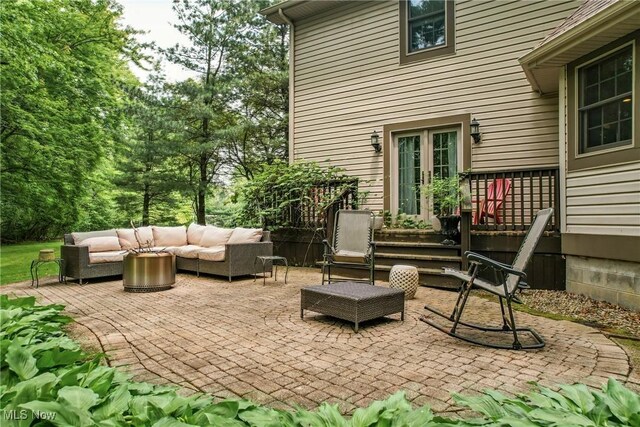 1681 State Rd, Warren, OH 44481 - view of patio / terrace with an outdoor hangout area and french doors