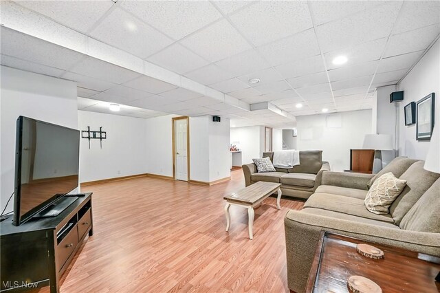 1681 State Rd, Warren, OH 44481 - living area with light wood finished floors, recessed lighting, and a drop ceiling
