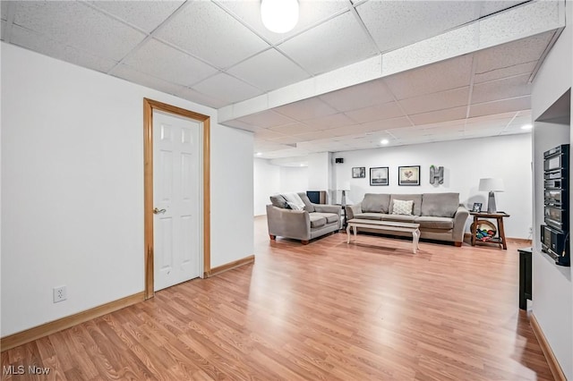 1681 State Rd, Warren, OH 44481 - living room with a drop ceiling and wood finished floors