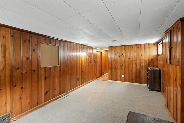 447 Allenford St, Akron, OH 44314 - basement with wooden walls and carpet floors
