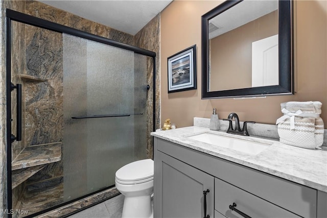 12145 The Blfs, Strongsville, OH 44136 - bathroom with vanity, a stall shower, and tile patterned flooring