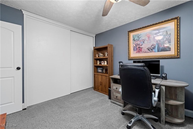 12145 The Blfs, Strongsville, OH 44136 - carpeted office featuring a textured ceiling and ceiling fan