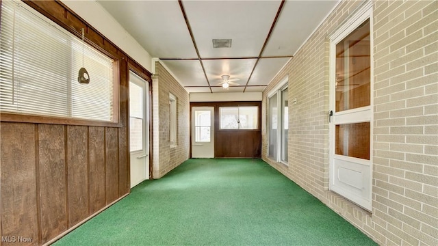 1592 Pleasant Vw, Dover, OH 44612 - unfurnished sunroom featuring a ceiling fan