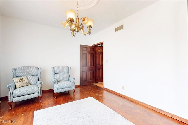 5864 State Route 213, Toronto, OH 43964 - sitting room featuring a chandelier and wood finished floors