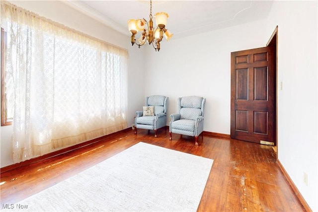 5864 State Route 213, Toronto, OH 43964 - sitting room featuring a chandelier and wood finished floors