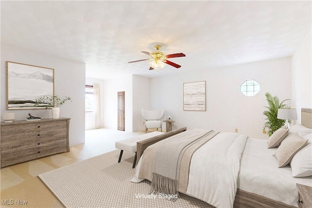 5864 State Route 213, Toronto, OH 43964 - bedroom with ceiling fan and wood finished floors