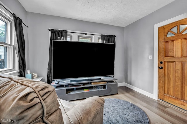 4532 W 172nd St, Cleveland, OH 44135 - living area featuring wood finished floors and a textured ceiling