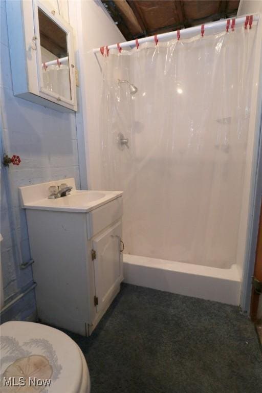 417 Logan Ave, Mingo Junction, OH 43938 - bathroom with vanity and a shower with curtain