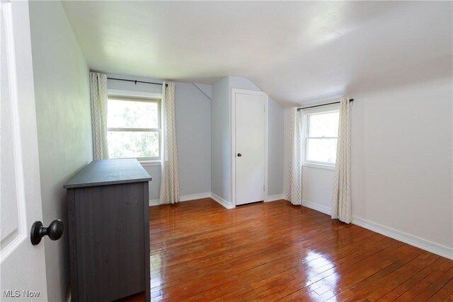 260 Morgan, Oberlin, OH 44074 - unfurnished room with lofted ceiling and hardwood / wood-style floors