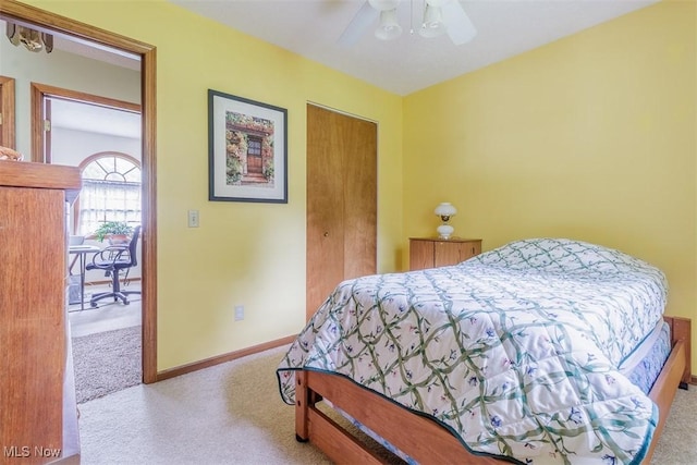456 Hickory Ln, Salem, OH 44460 - carpeted bedroom featuring a closet and ceiling fan