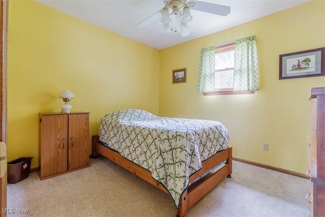 456 Hickory Ln, Salem, OH 44460 - bedroom featuring light carpet and ceiling fan