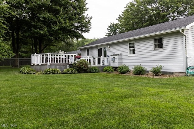 456 Hickory Ln, Salem, OH 44460 - rear view of house with a wooden deck